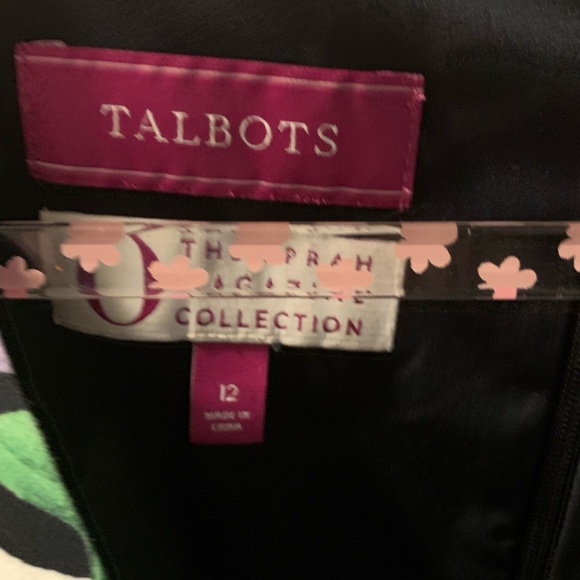 Talbots Black and White Fit and Flare Midi Dress - Picture 4 of 4